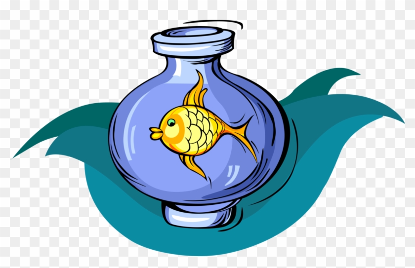 Vector Illustration Of Goldfish Tropical Fish In Fish - Illustration #686559
