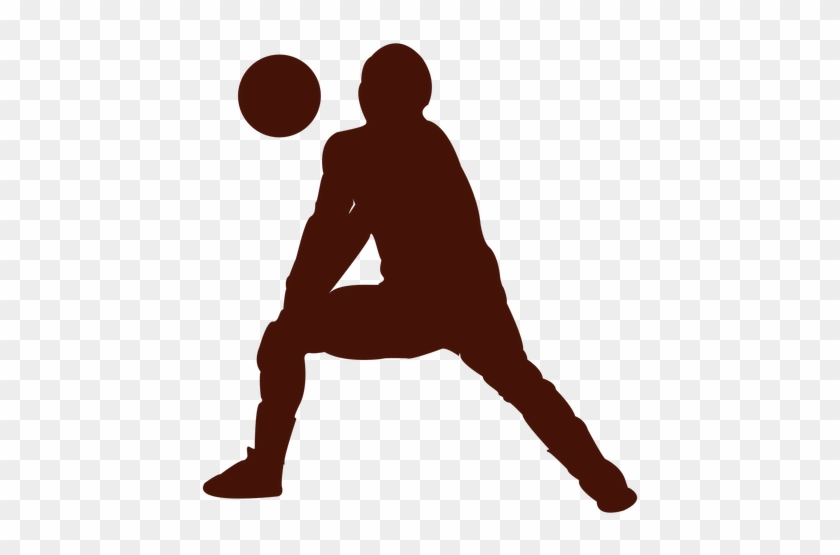 Bump Volleyball Clipart - Volleyball Player Silhouette Png #686602