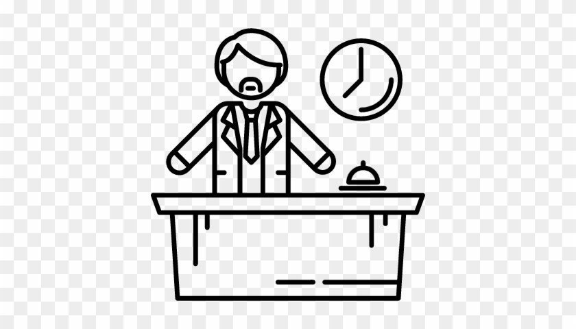 Hotel Receptionist Vector - Hotel Receptionist Drawing #686613