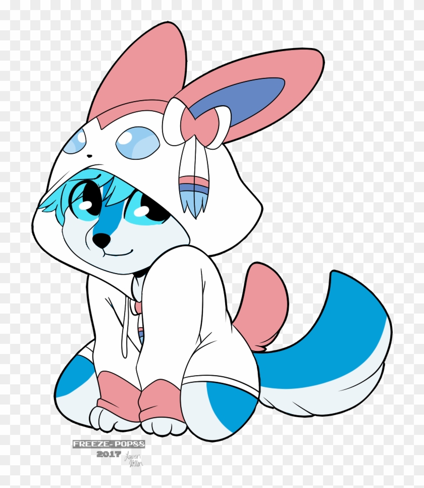 [ych Commission] Frosty Sylveon Hoodie - Cartoon #686619