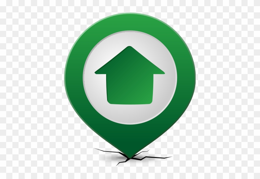 Location Map Pin Home Green - Google Map Icon Home #686940