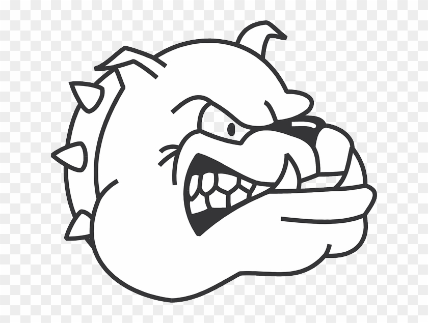 Head, Outline, Angry, Dog, Bulldog, Pet, Teeth, Fangs - Gambar Animasi Bull Dog #687109