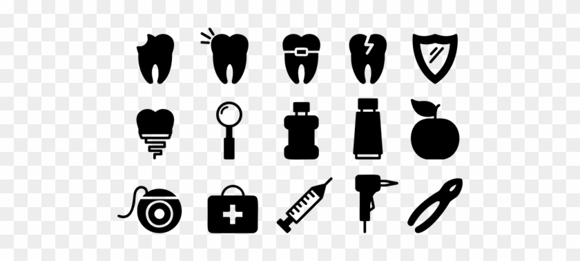 Dental Icons Silhouette Public Domain Vectors - Dental Silhouette #687127