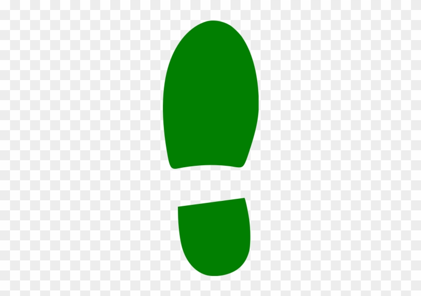 Green Left Shoe Footprint Icon - Transparent Green Shoe Print #687230
