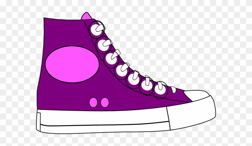 8 Lace Up Sports Shoe Clip Art At Clker Com Vector - Clip Art Purple Shoes #687257
