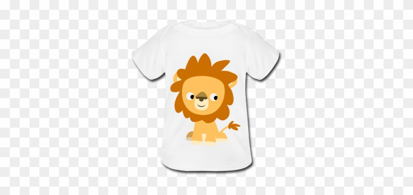 Cute Inquisitive Cartoon Lion Baby Organic Short Sleeve - Cute Cartoon Lion #687297
