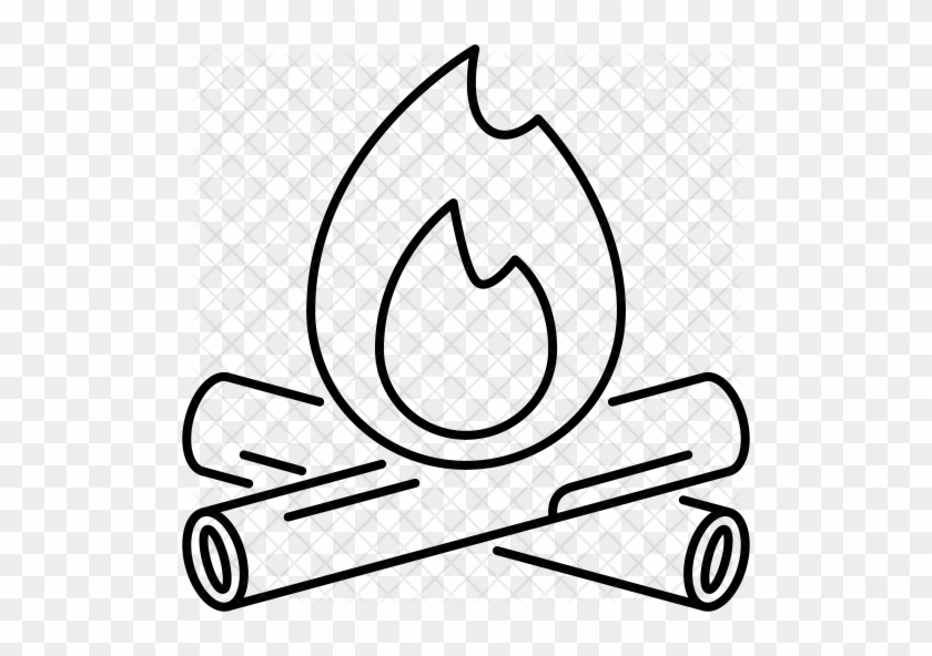 Firewood Icon - Simple Drawing Of A Fire #687315