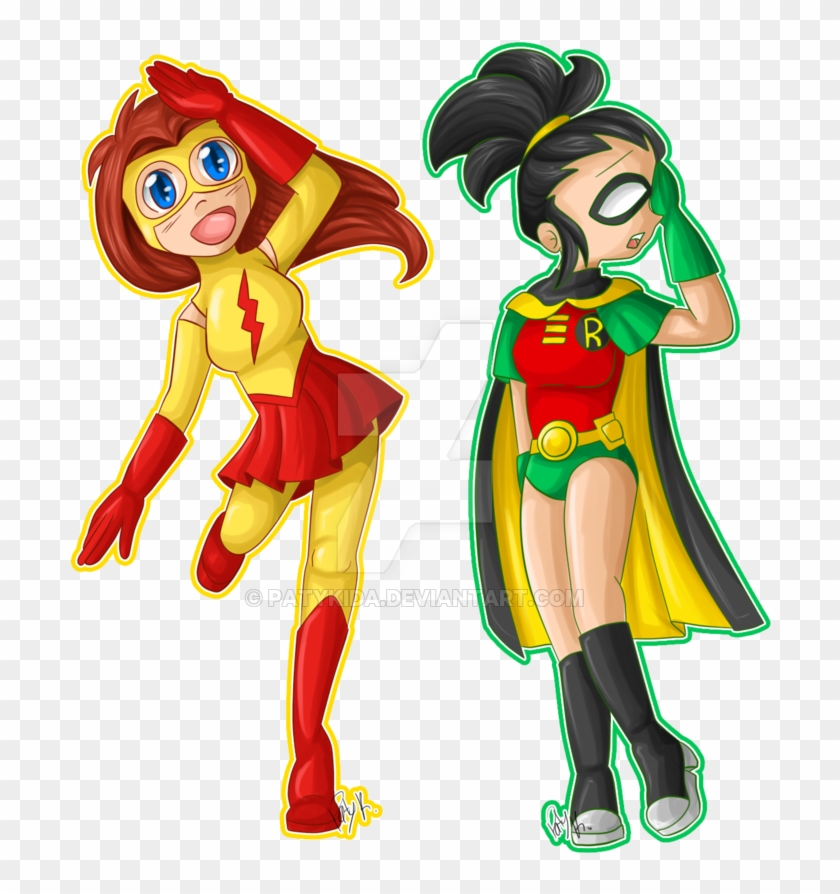 Girl Kid Flash And Girl Robin By Audinitia - Girl Version Of Robin #687731