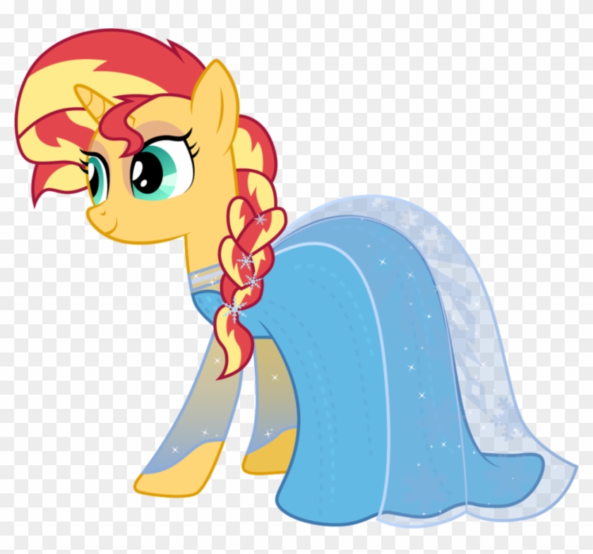 Sunset Shimmer As Elsa By Cloudyglow - Sunset Shimmer Pony Dress #687741