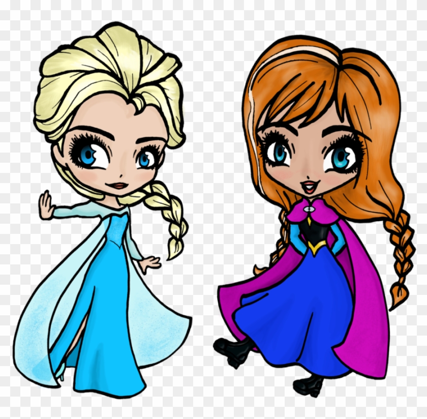 Anna And Elsa Chibi - Coloured In Pictures Of Elsa #687756