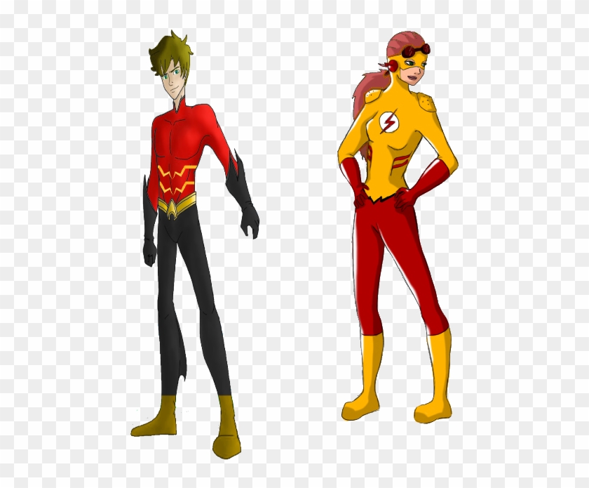 Kid Flash And Aqualad By Madfacedkid - Cartoon - Free Transparent PNG  Clipart Images Download