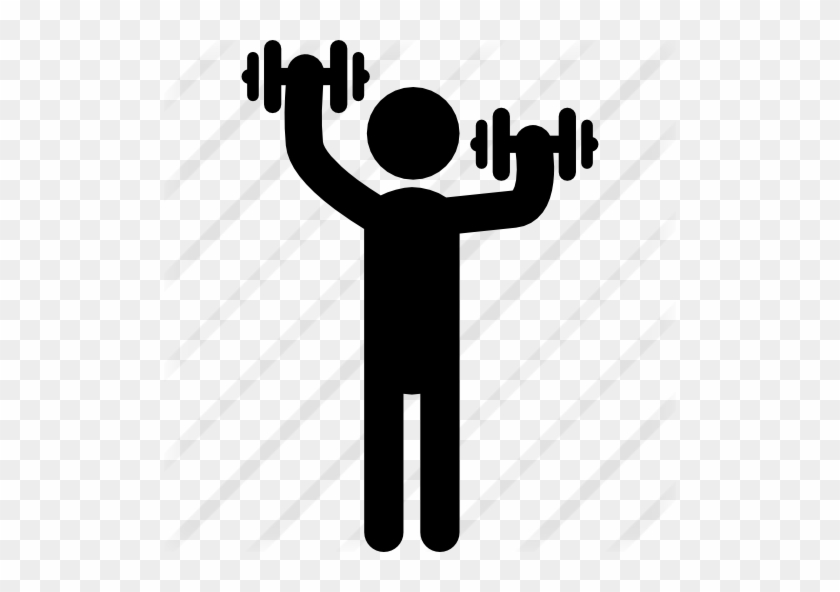 Standing Man Silhouette Lifting Dumbbells - Silueta De Hombre Levantando Pesas #688249