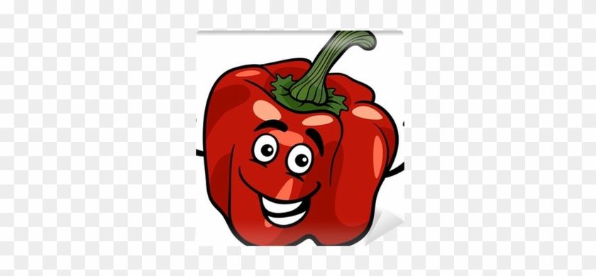 Cute Red Pepper Vegetable Cartoon Illustration Wall - Cartoon Pepper #688256