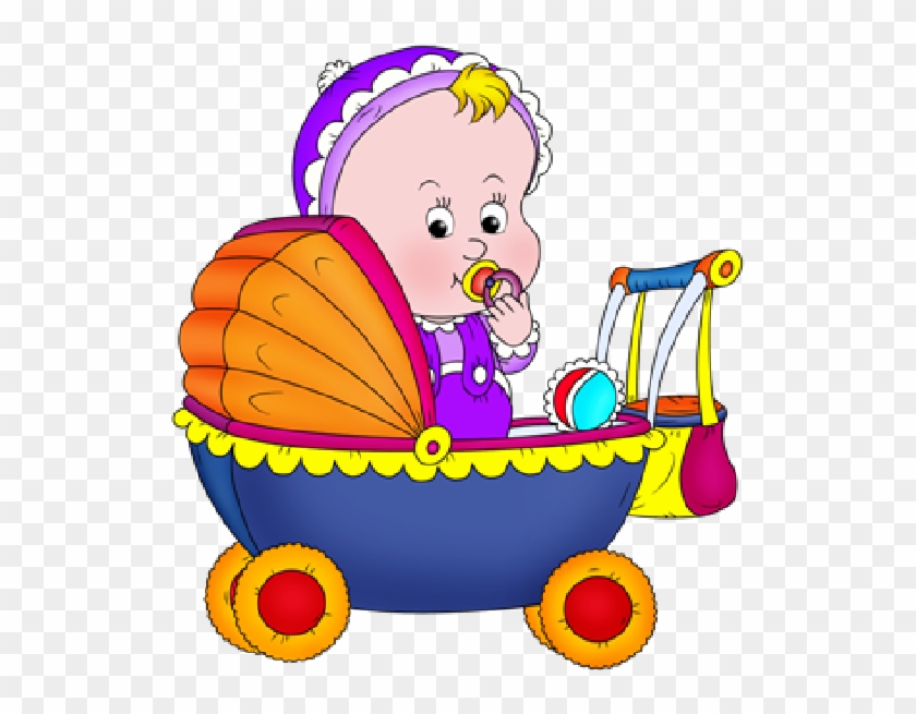 Cute Baby Boy In Baby Carriage Cartoon Clip Art - Cute Baby Boy In Baby Carriage Cartoon Clip Art #688269
