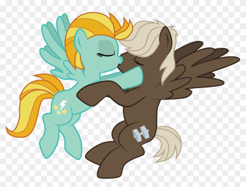 Benybing, Blushing, Dumbbell, Female, Kissing, Lightningbell, - Mlp Lightning Dust X #688323