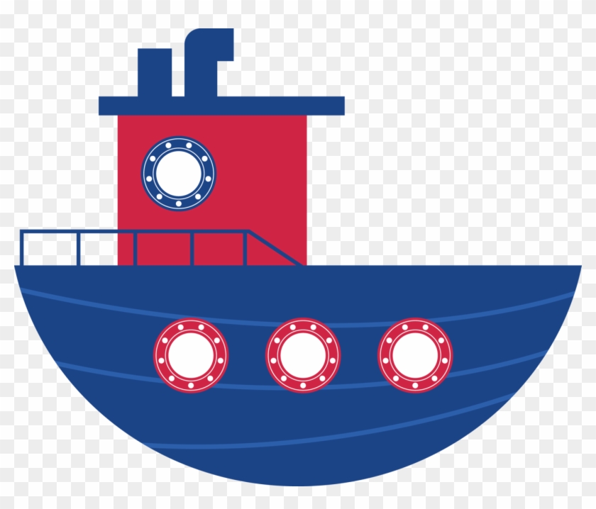 Tug Boat - Barco Azul Y Rojo #688348