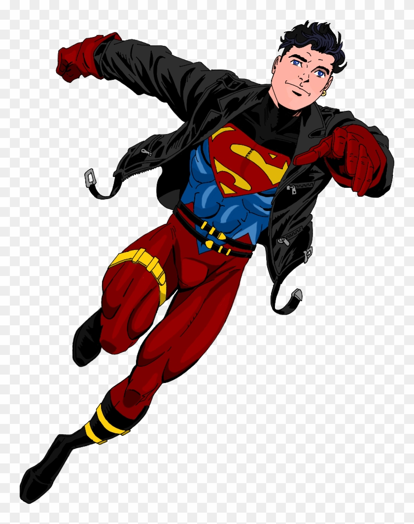 Superboy In Flight Colored By Irishluffy - Superboy Png #688597