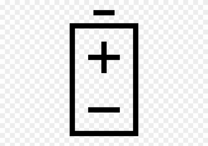 Battery, With, Positive, And, Negative, Poles, Symbols - Positive And Negative Symbol #688698