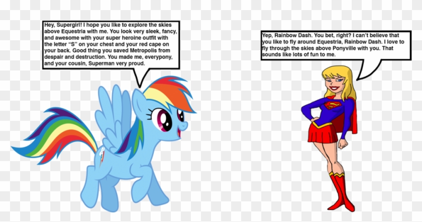 Rainbow Dash Meets Supergirl By Darthraner83 - My Little Pony Journal #688726