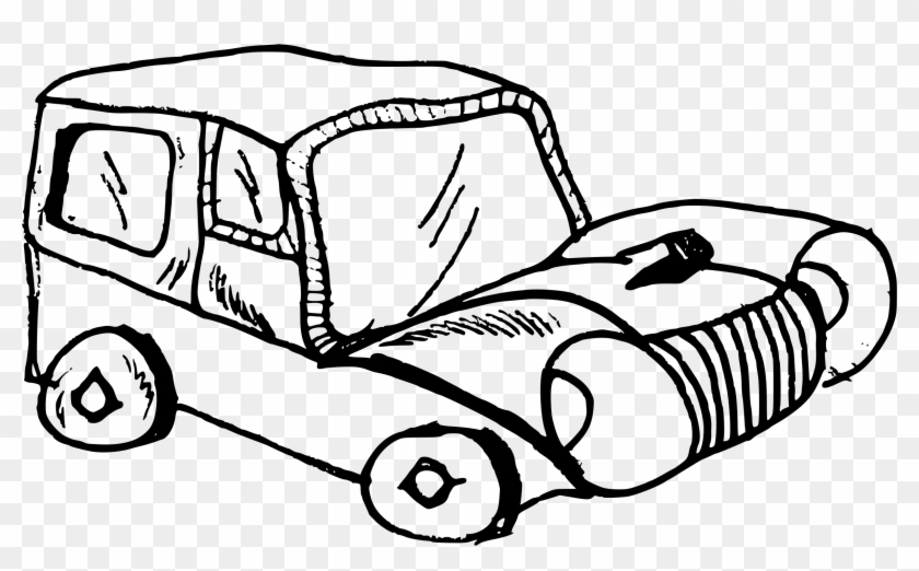 Big Image - Old Car Cartoon Black And White #688762