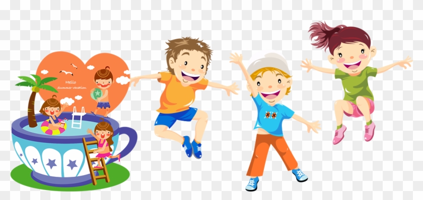 Child Play Jumping Illustration - Happy Children #688812