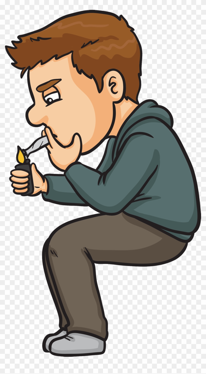 Best - Man Smoking Weed Clipart #689145