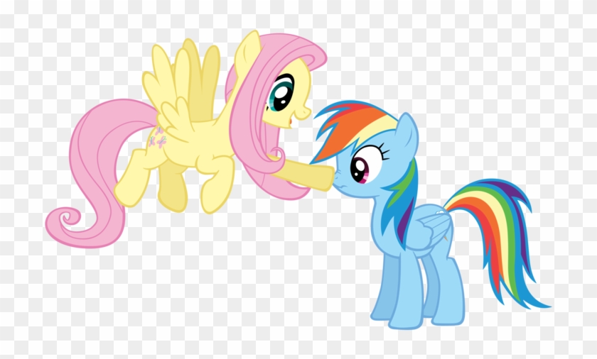 Fluttershy Boops Rainbow Dash By Shurtugalron - Rainbow Dash And Fluttershy Love #689264