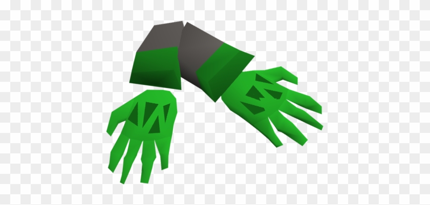 Dragon Slayer Gloves Detail - Runescape Green Items #689465