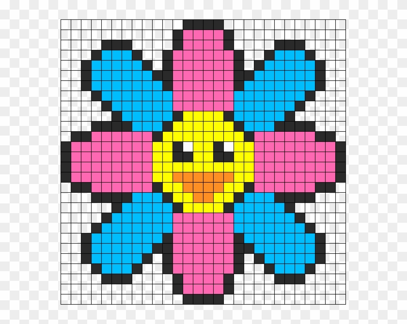 Flower Perler Bead Pattern / Bead Sprite - Deadpool Logo Pixel Art #689569.
