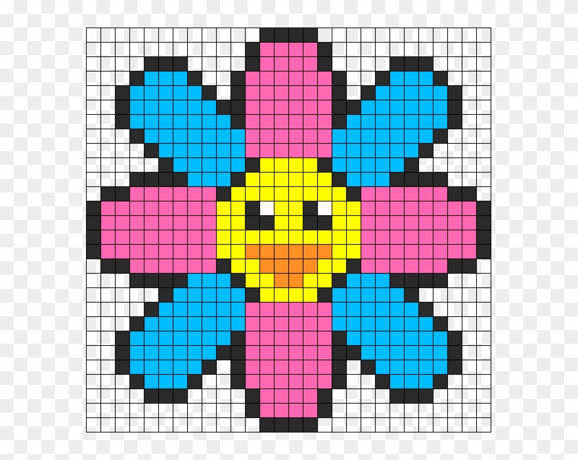 Flower Perler Bead Pattern / Bead Sprite - Deadpool Logo Pixel Art #689569