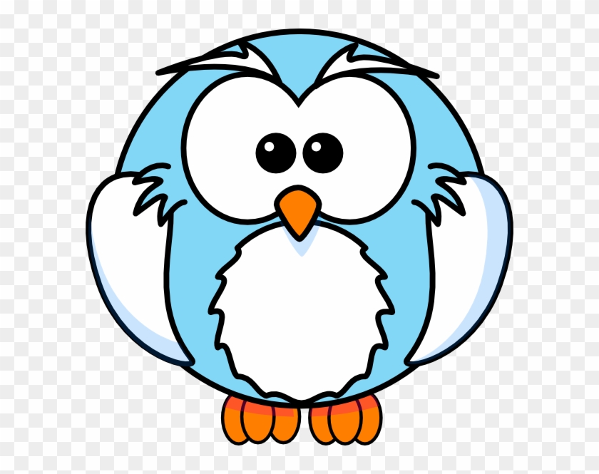 Light Blue Owl Cartoon Clip Art At Clker - Cartoon Black And White Owl #689706
