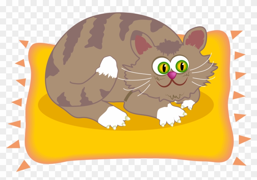 Cat On The Mat Clipart - Cat On The Mat Clipart #689989