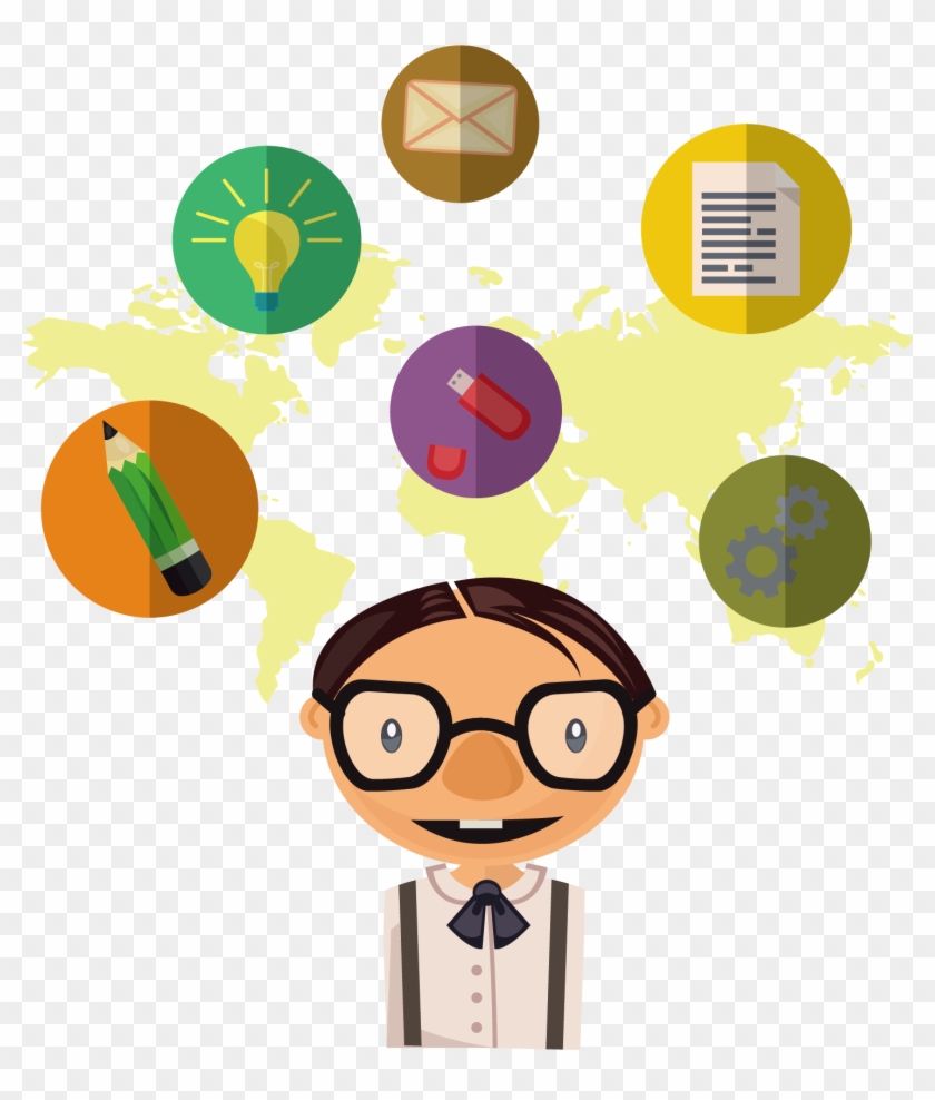 Vector Creative Thinking Man Map Icon - Vector Creative Thinking Man Map Icon #690221