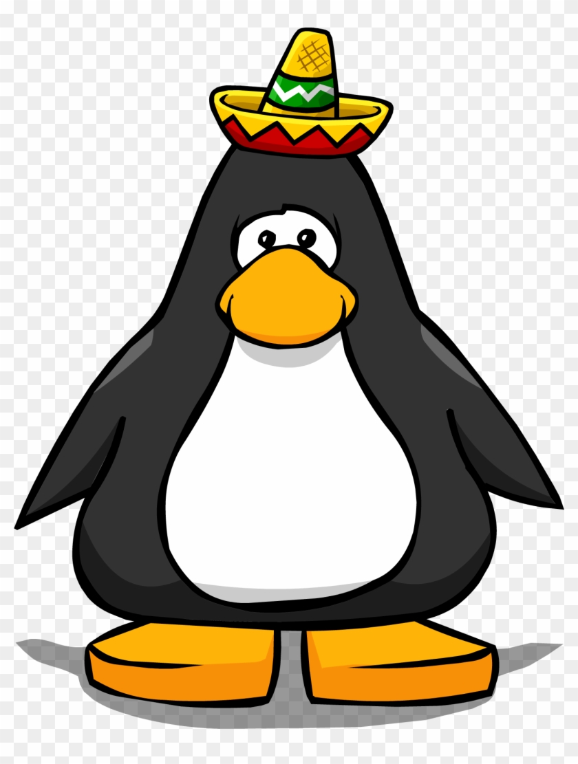 Mini Sombrero From A Player Card - Penguin With Top Hat #690291