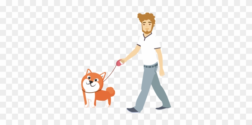 Guy Walking Dog - Walked Dog Cartoon Png #690300