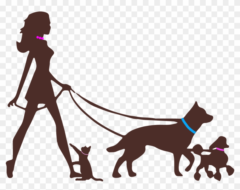Logo - Lady Dog Walking Silhouette #690308