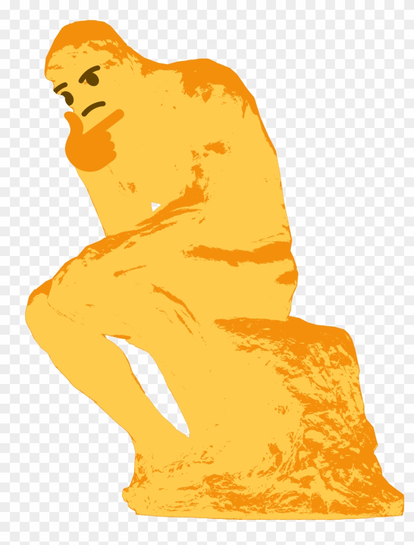 Emoji Thought The Thinker Sticker Internet Meme - Thinking Emoji The Thinker #690321