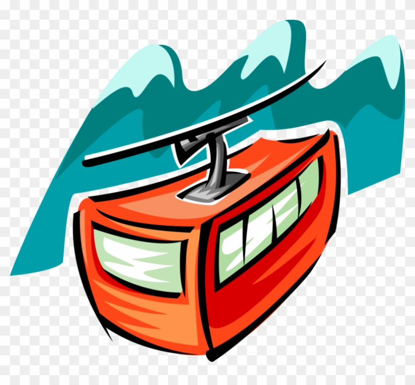 Vector Illustration Of Alpine Skiing Ski Gondola Or - Vector Illustration Of Alpine Skiing Ski Gondola Or #690454