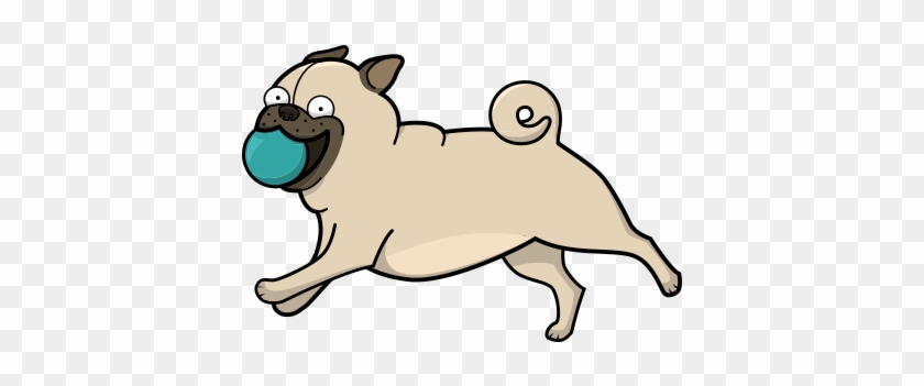 Dog Walking - Pug Playing With Favorite Ball Toy Dog Puppy Cartoon #690457