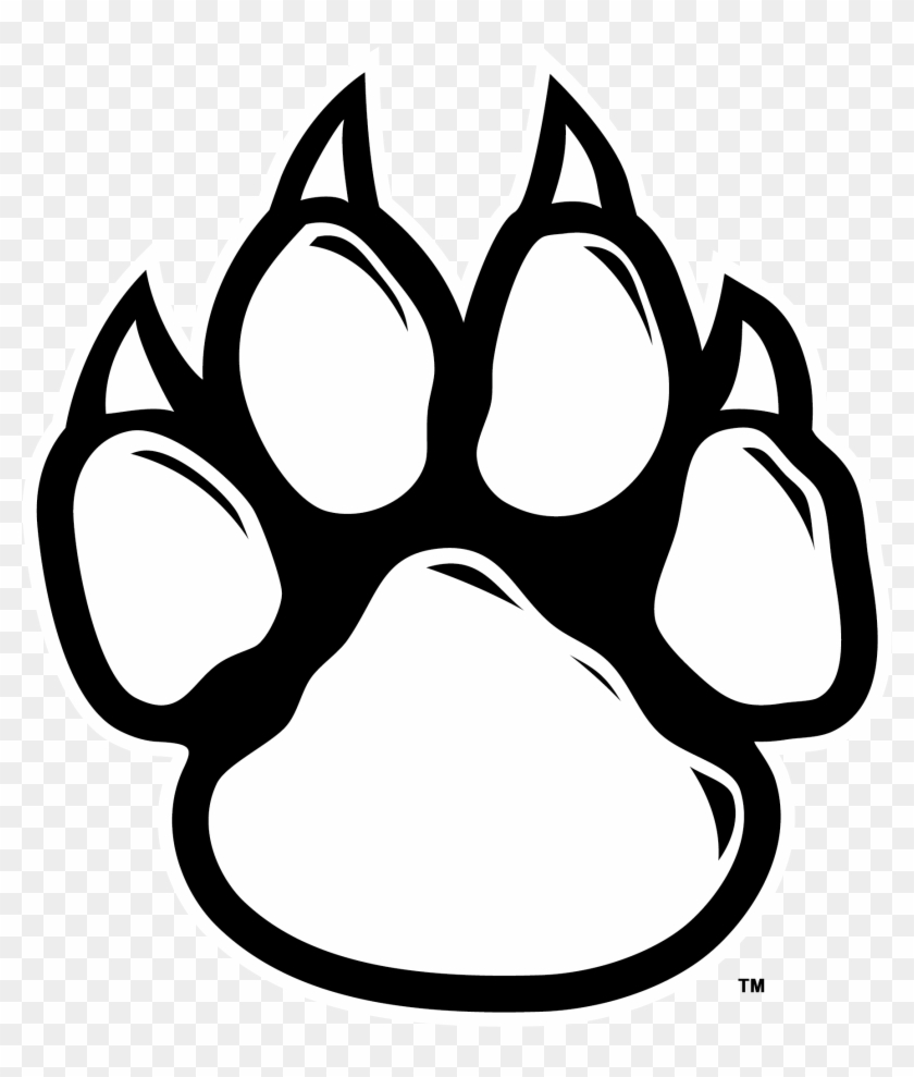 Panther Clipart Cat Claw - Paw Print Outline Transparent #690509