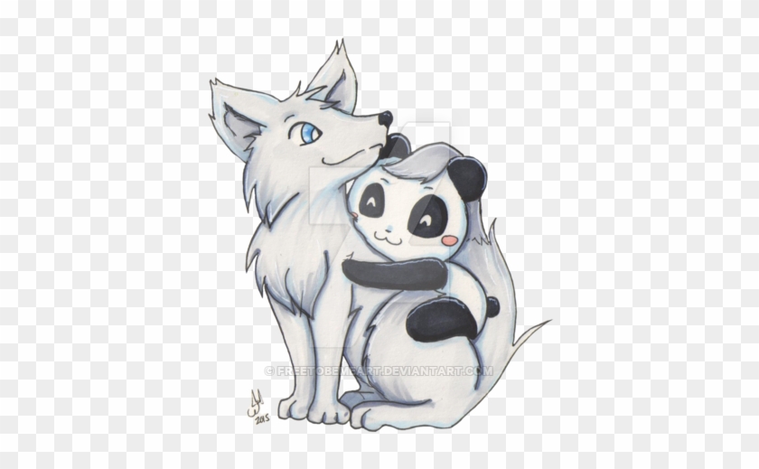 Anime Wolves In Love Coloring Pages Download Cute Wolf And Panda Free Transparent Png Clipart Images Download