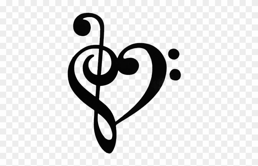 Clef Note - Bass Clef And Treble Clef Heart #691278