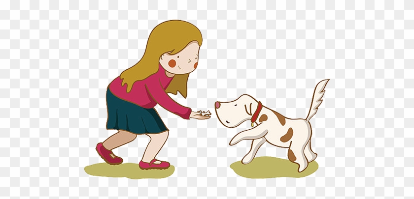 The Beginning Of My Life Story Girl And Dog - Girl With Dog Clipart #691357