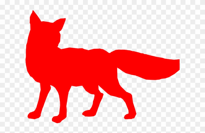 Red Fox Clipart Line Art - Fox Silhouette #691818