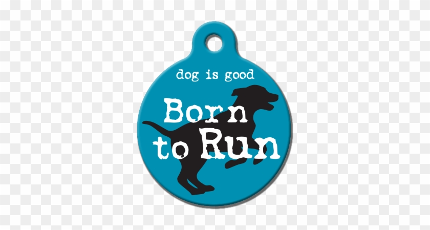 Qr Digital Dog Id Tag Born To Run - Dog Catches Something #691847