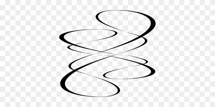 Curved Lines Curves Black And White String - Fancy Lines Clip Art #692592