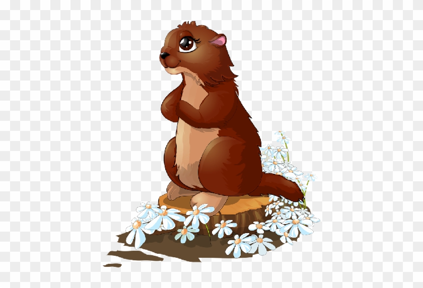 Cartoon Beaver Image - Cartoon Squirrel Flowers #692639