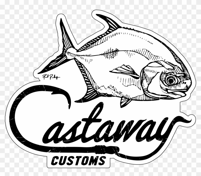 Permit Logo Decal - Red Fish Illustration #692727