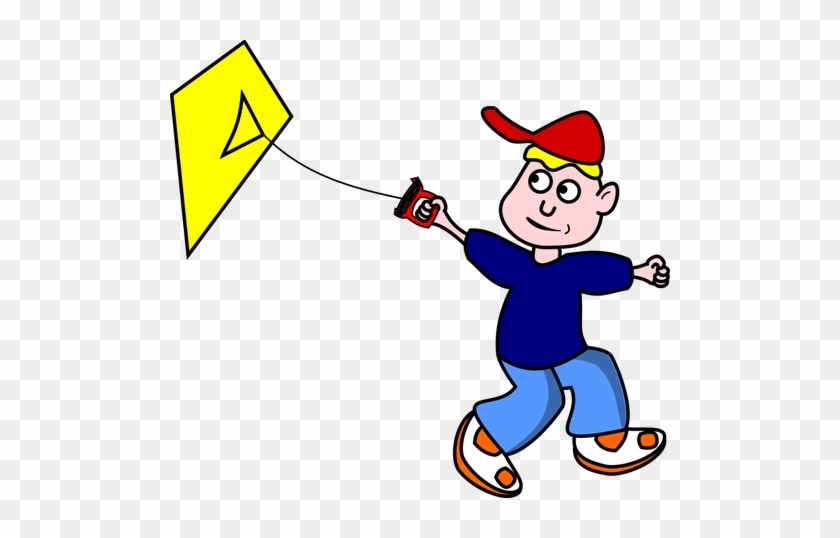 Bocah Clipart Belajar - Fly A Kite Cartoon #692734