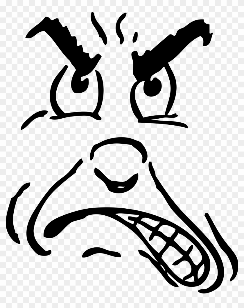Anger - Clipart - Angry Line Art #692829